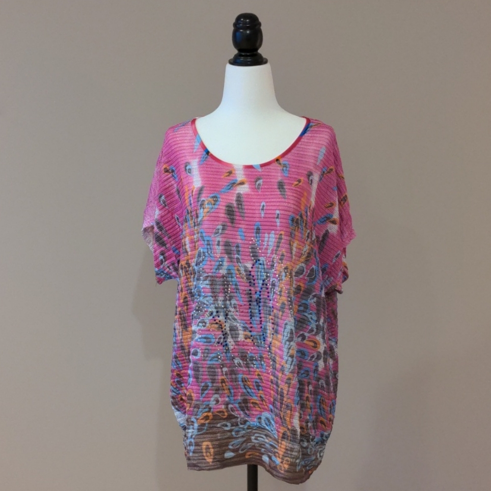Rhinestone Embellished Pink Top